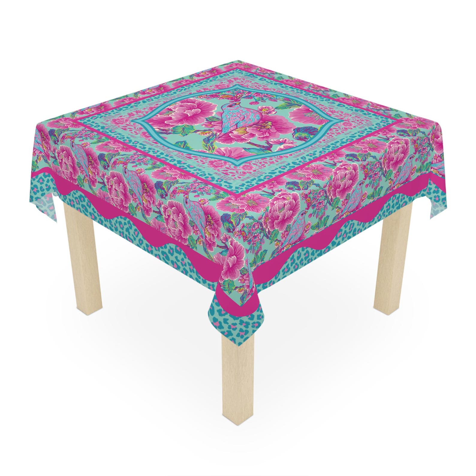 Home Textiles Direct - Rosa Mahjong-Spielabend Anleitung Quadratische Tischdecke -