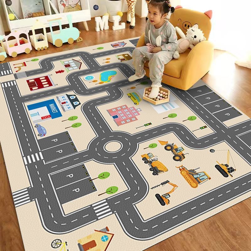 Cartoon-Kinderbodenmatte, Stad – Home Textiles City Bewertung und Preis