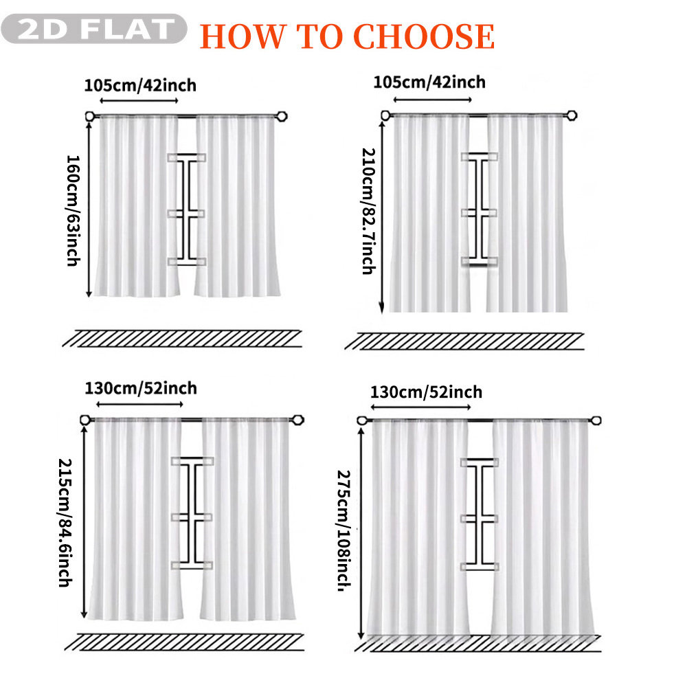 Maßgefertigte 2D Flache 2-teil – Home Textiles Curtains Bewertung und Preis