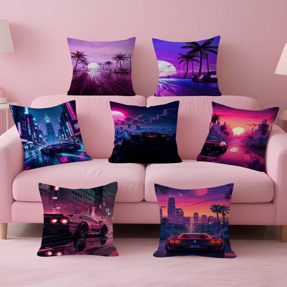Neon Night City Landscape 80er – Home Textiles City Bewertung und Preis