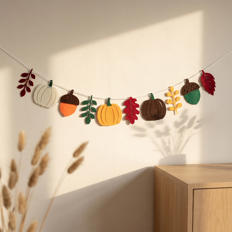 Herbstliche Kürbisblätter-Flag – Home Textiles Fabric Bewertung und Preis