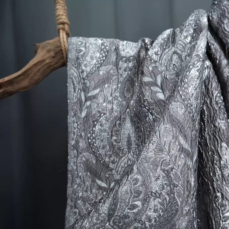 Graue Glänzende Jacquard-Vorhä – Home Textiles Curtains Bewertung und Preis